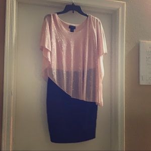 Blush and Navy formal dress